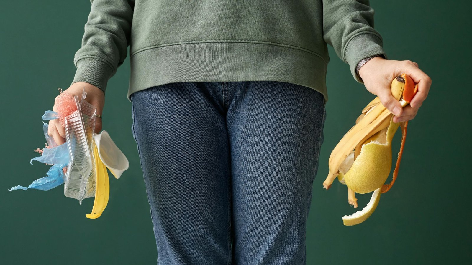 A girl holding some waste promoting modern waste management practices