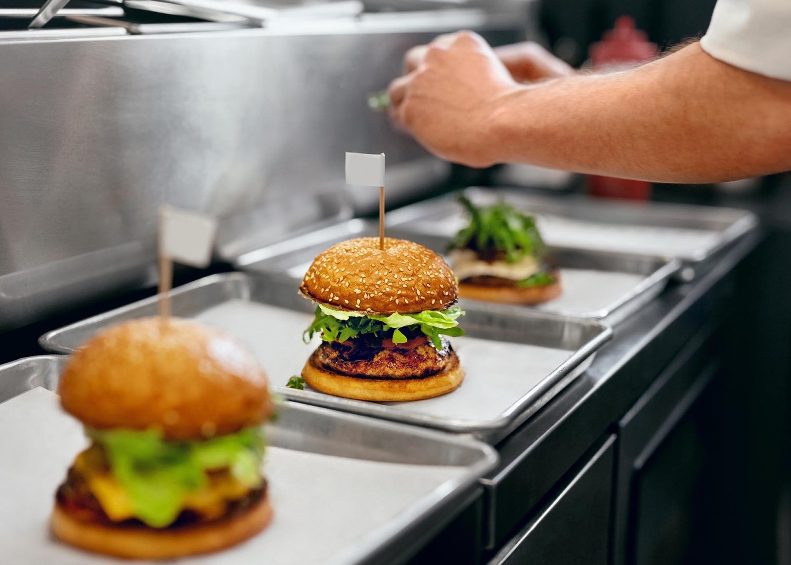 Chef Cooking Burgers