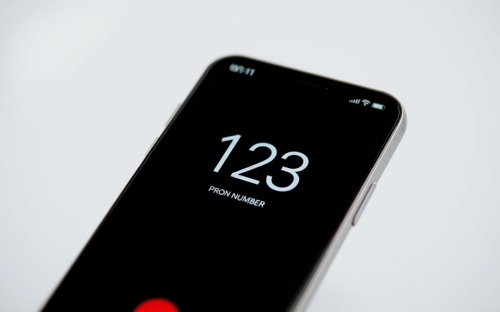 A high-quality close-up of a smartphone screen displaying a phone number, with a clean and minimalist interface. The number should be prominently featured, taking up a significant portion of the frame. The background should be blurred and out of focus, creating a sense of depth and drawing the viewer's attention to the number. The lighting should be soft and even, accentuating the details of the screen and creating a professional, editorial-style appearance. The image should convey a sense of clarity, organization, and the importance of the phone number being displayed.